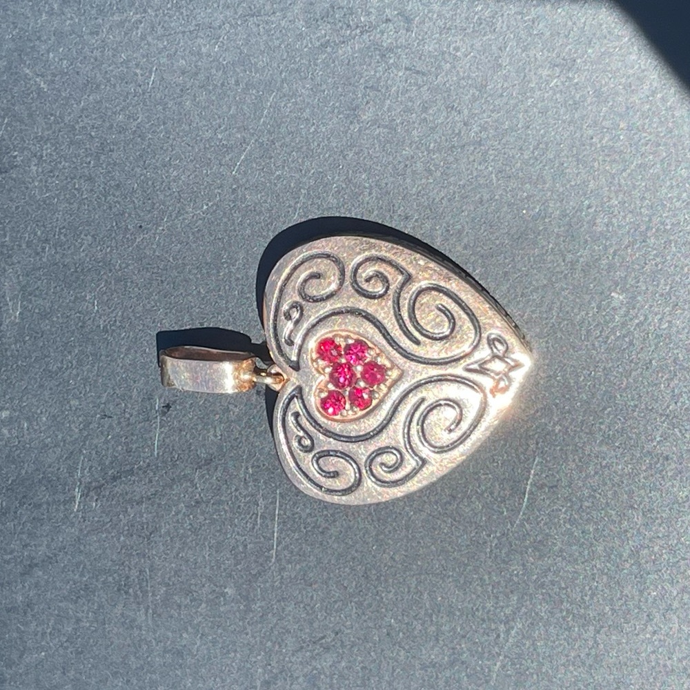 Rose Gold Ruby Heart - Picture 2 of 7